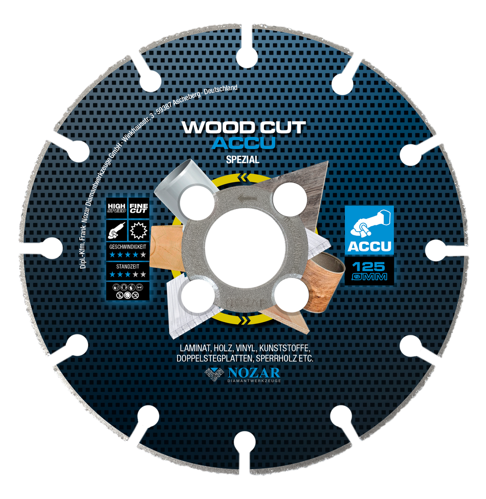NOZAR HM-TS / 125x22,23 mm / Wood Cut Accu