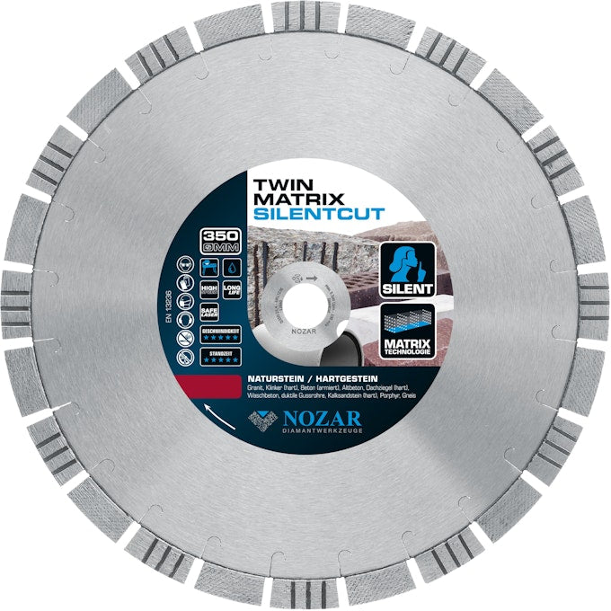 NOZAR Diamanttrennscheibe Dia-TS 350x25,4mm, Twin Matrix, 40x3,2x17mm, 22 Segmente, segmentiert