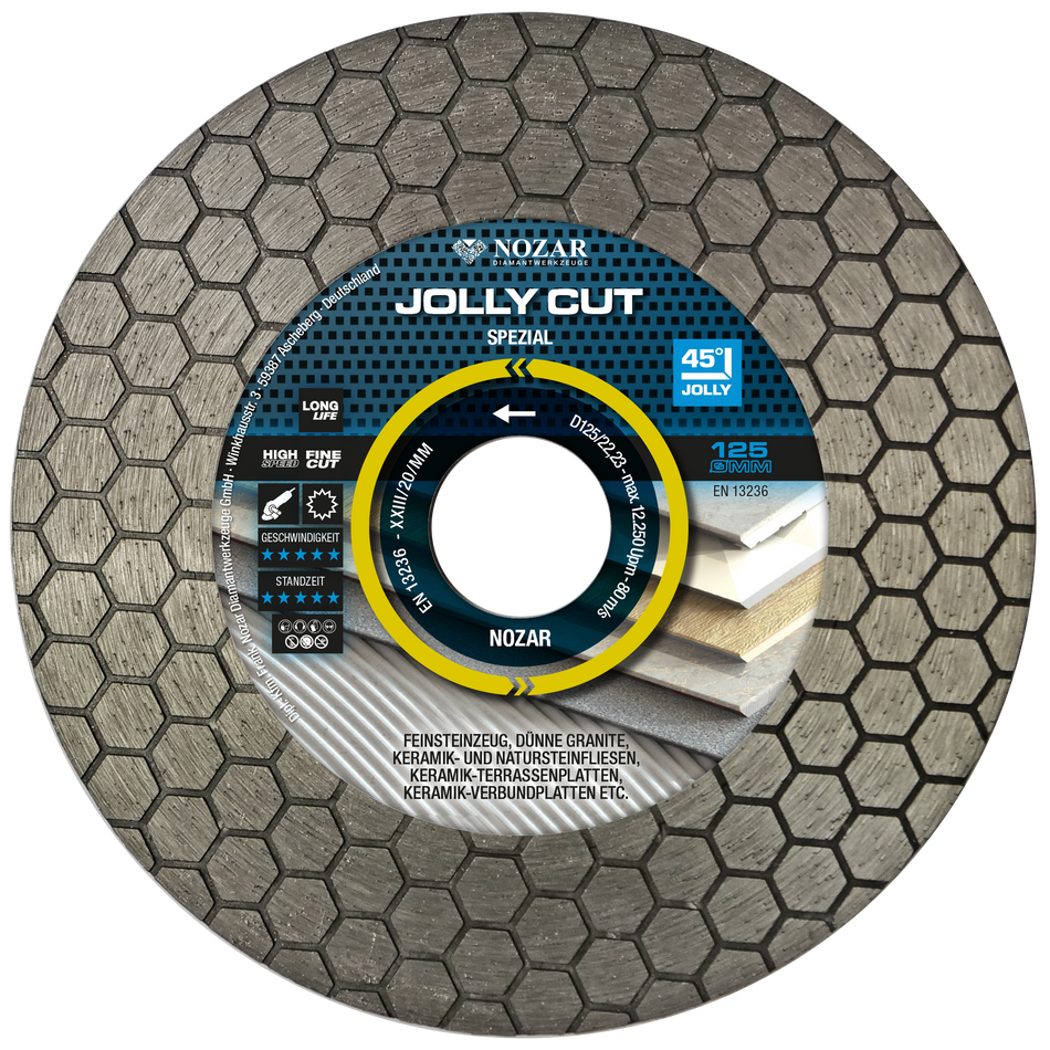 NOZAR Diamanttrennscheibe Dia-TS Jolly Cut, 125x22,23 mm, geschlossener Rand