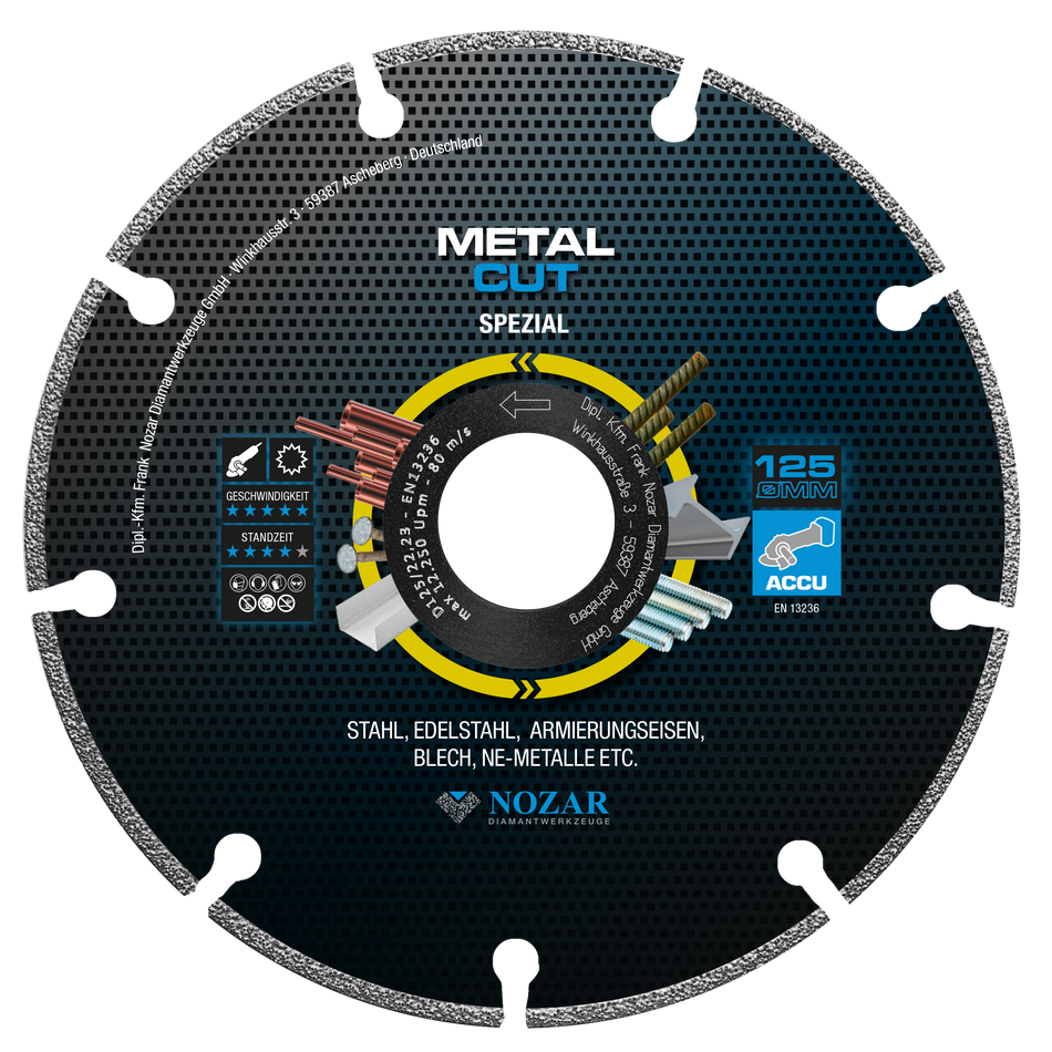 NOZAR Dia-TS Metall-Trennscheibe 125x22,23 mm, 1,2 mm Stärke