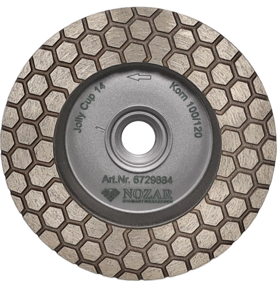 NOZAR Dia-Schleifteller / 100 mm / M14 / Jolly Cup 14 fein