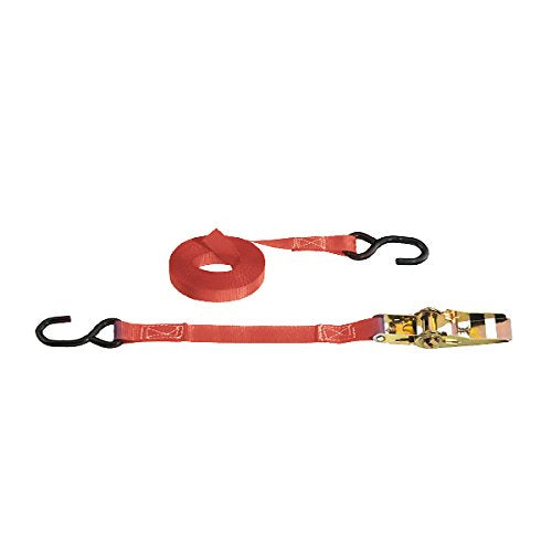 PEWAG Zurrgurt rot zweiteilig mit Ratsche und S-Haken, 6 Meter, Bandbreite 25mm, 500 daN