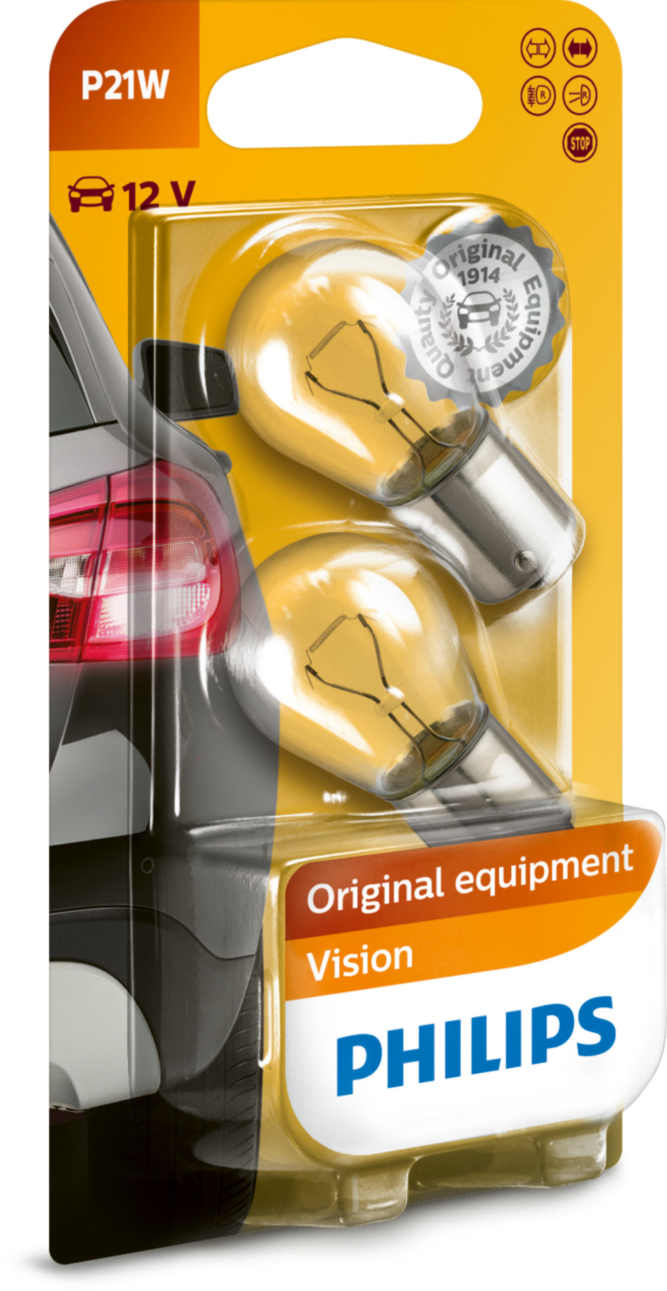 PHILIPS P21W Vision Signallampen, 2 Stück, Originalausrüster-Qualität