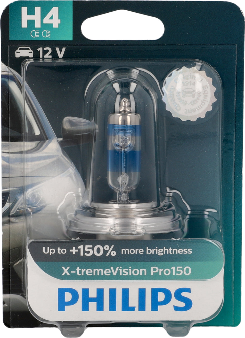 PHILIPS H4 X-tremeVision Pro150, Hochleistungsfahrzeuglampe, lange Lebensdauer