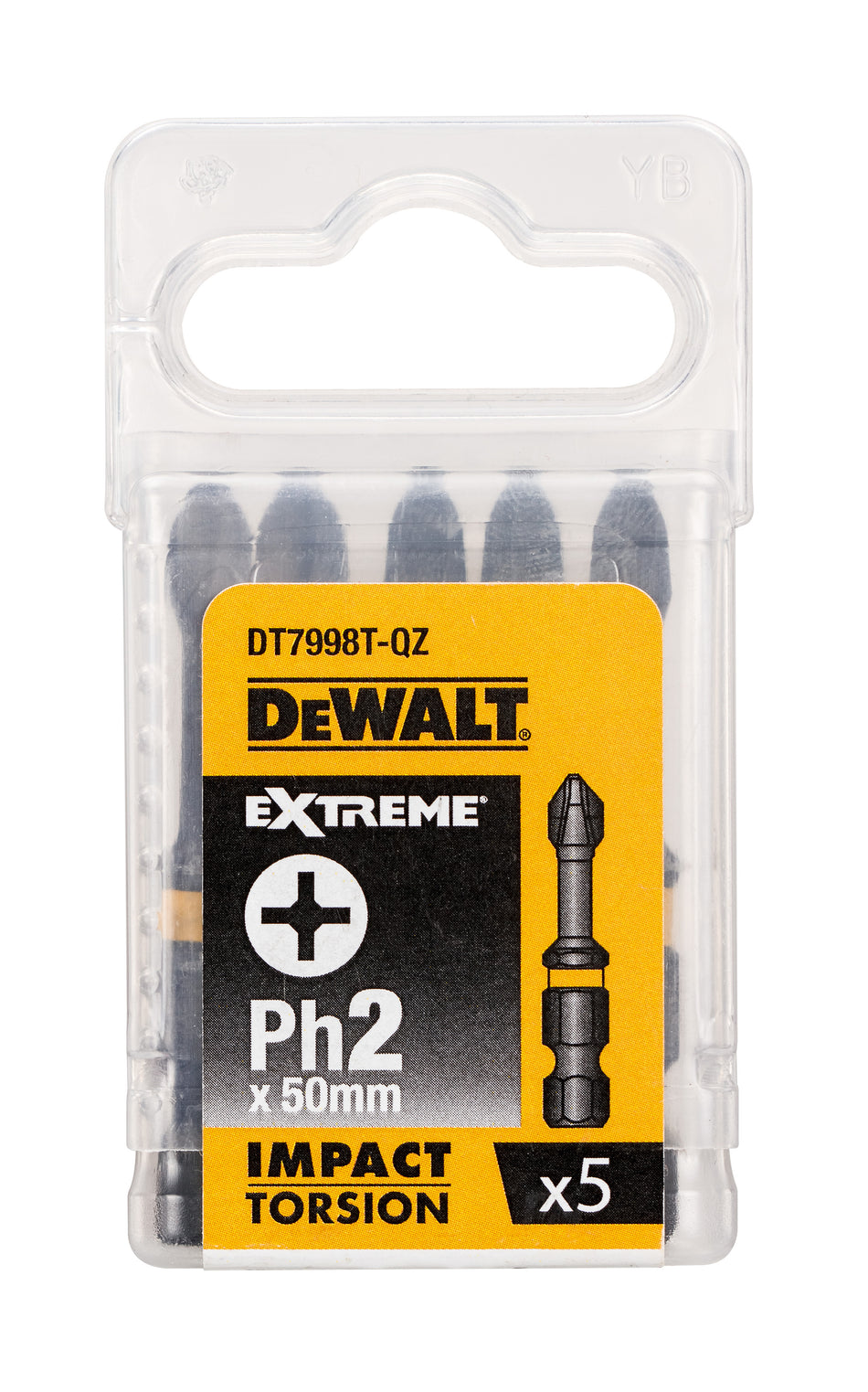 DEWALT Torsion Bit EXTREME FLEXTORQ Ph2 50mm, 5 Stück, schlagfest, optimierte Torsionszone