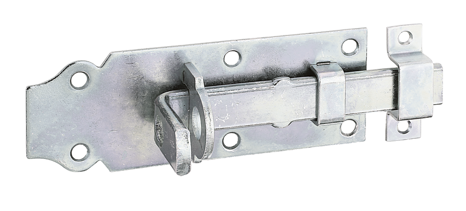 ALBERTS Schlossriegel gerade mit Schlaufe, 120mm, Stahl verzinkt, versenkte Schraublöcher