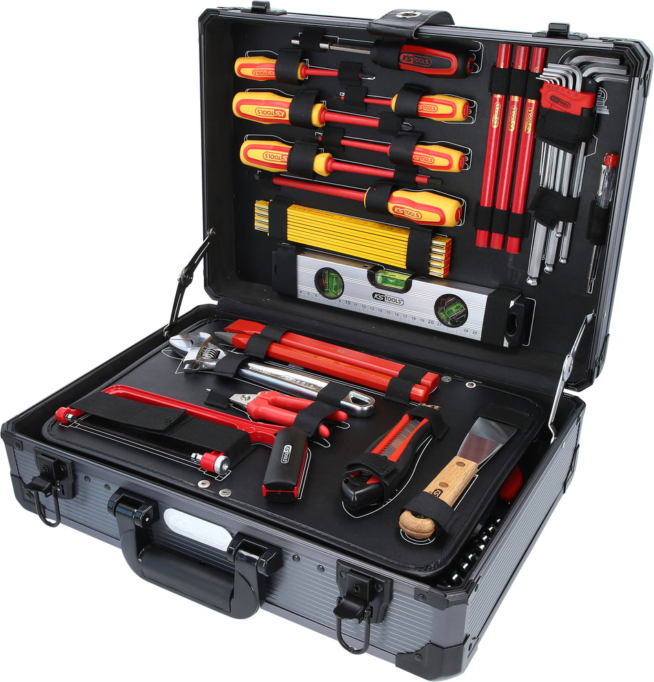 KS TOOLS 1/4" + 1/2" Elektriker-Werkzeugkoffer, 128-tlg