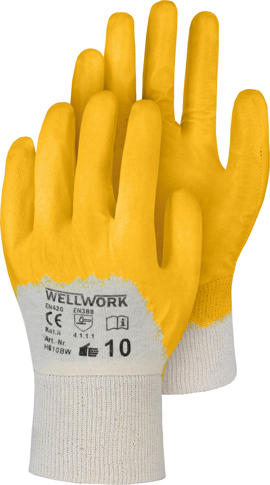 TRIUSO Sun Grip Premium Baumwollträger/Nitril gelb