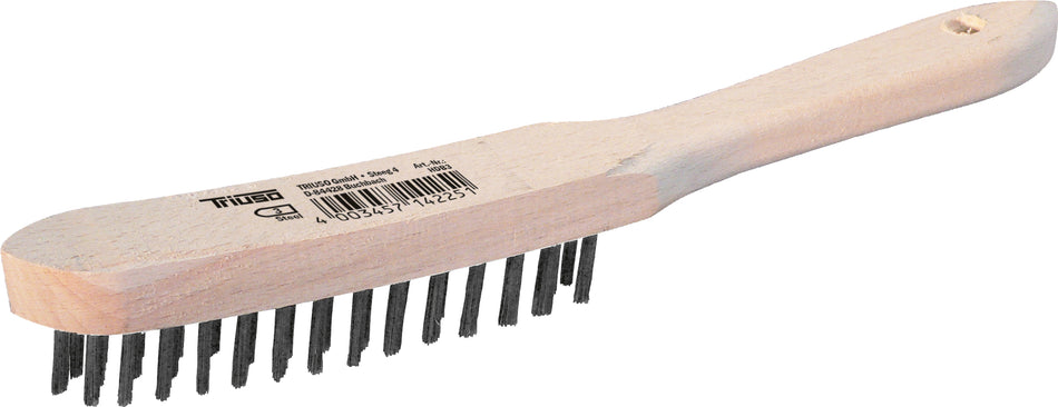 TRIUSO Handdrahtbürste 28 cm, Stahldraht, 3-reihig