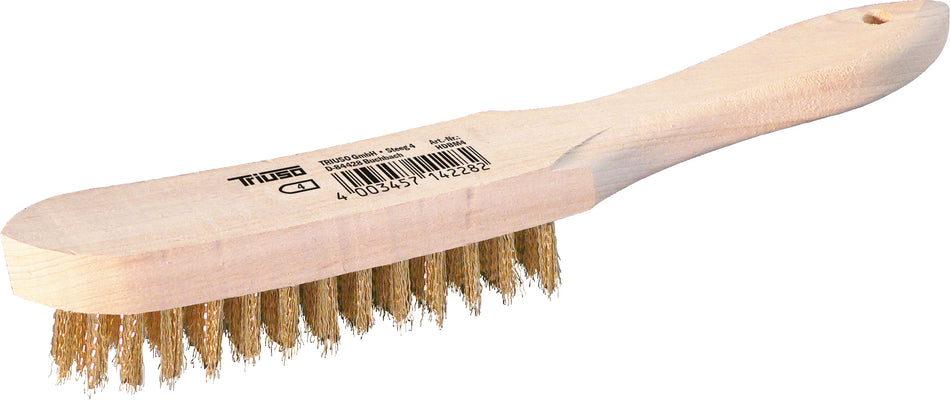 TRIUSO Handdrahtbürste 28 cm, vermess. Stahldraht, 4-reihig
