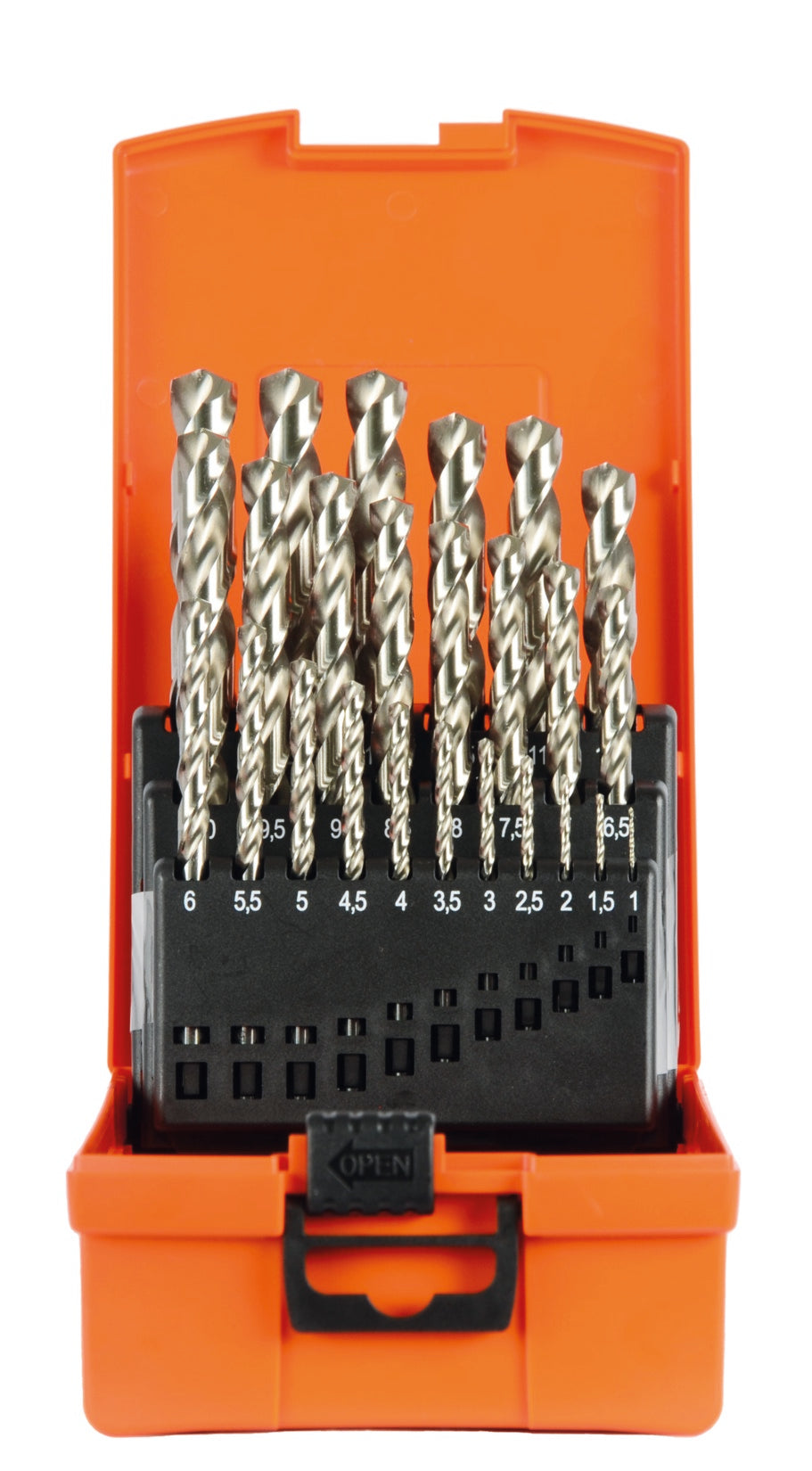 PROJAHN Kunststoffkassette HSS-G DIN 338, 25-tlg, 1-13/0,5mm, 135° Kreuzanschliff