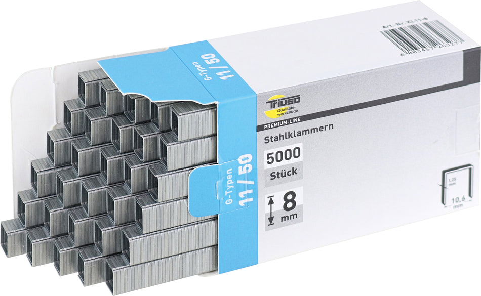 TRIUSO Klammern, 8 mm, 5000 Stck. G-Typ 11