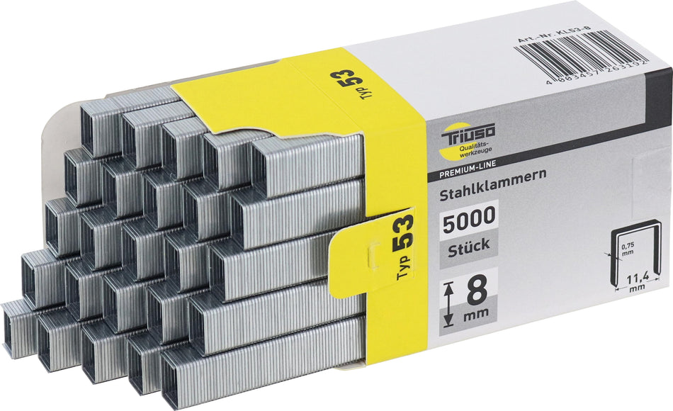 TRIUSO Klammern, 8 mm, 5000 Stck. Typ 53