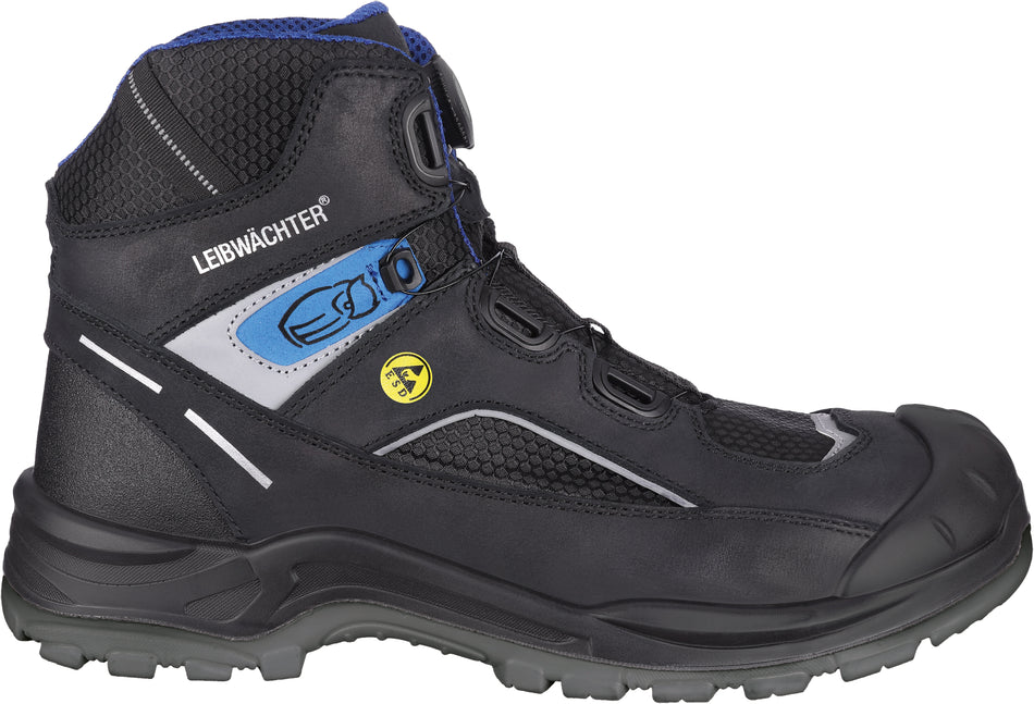 LEIBWÄCHTER PORTO S3S ESD Stiefel schwarz/blau