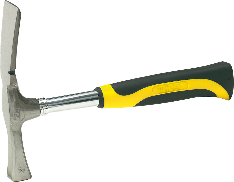 TRIUSO Berliner Maurerhammer mit poliertem Kopf und Softgriff