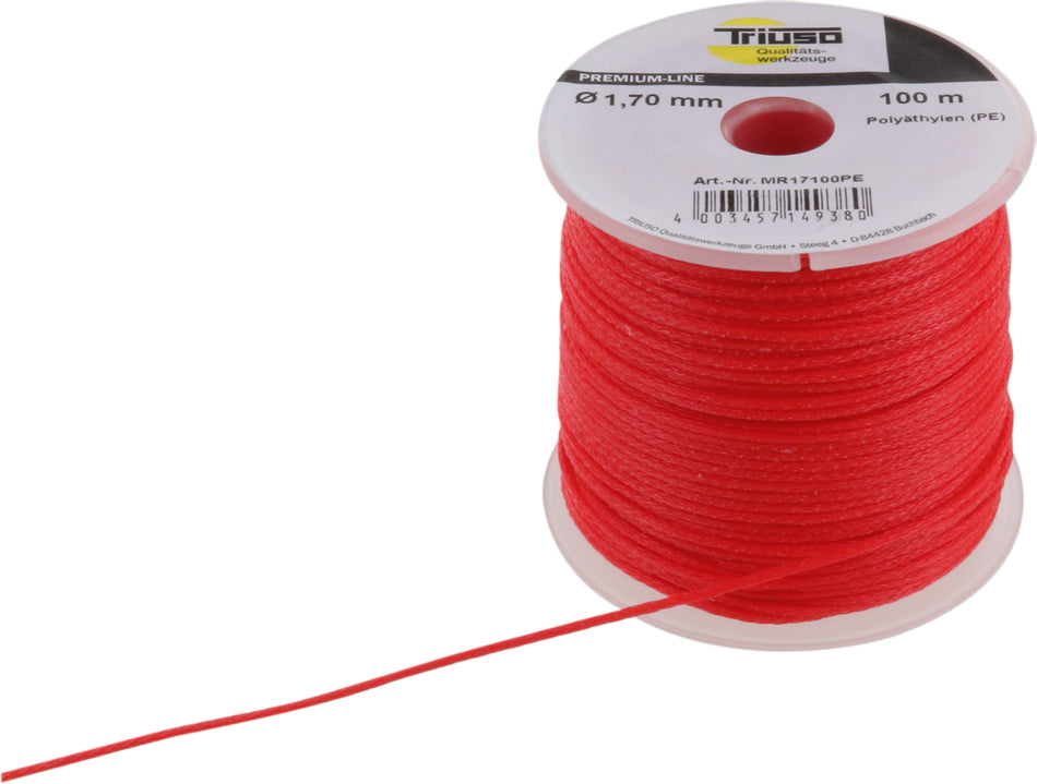TRIUSO Maurer-Lotschnur 1,7mm, 100m PE, rot