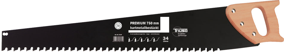 TRIUSO Gasbeton-Handsäge 750mm, "PREMIUM", 34 hartm. Zähne