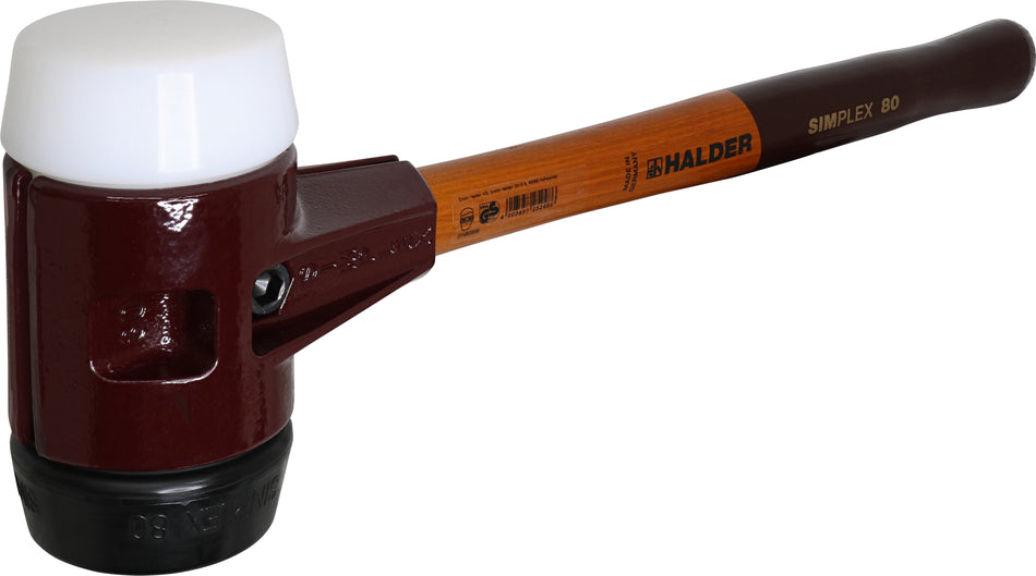 TRIUSO Simplex-Schonhammer 80 mm Gummi schwarz, Plastik weiß