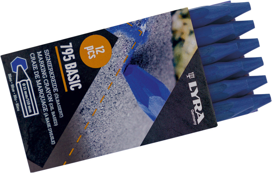 TRIUSO Signierkreide blau 12 Stück, unpapiert