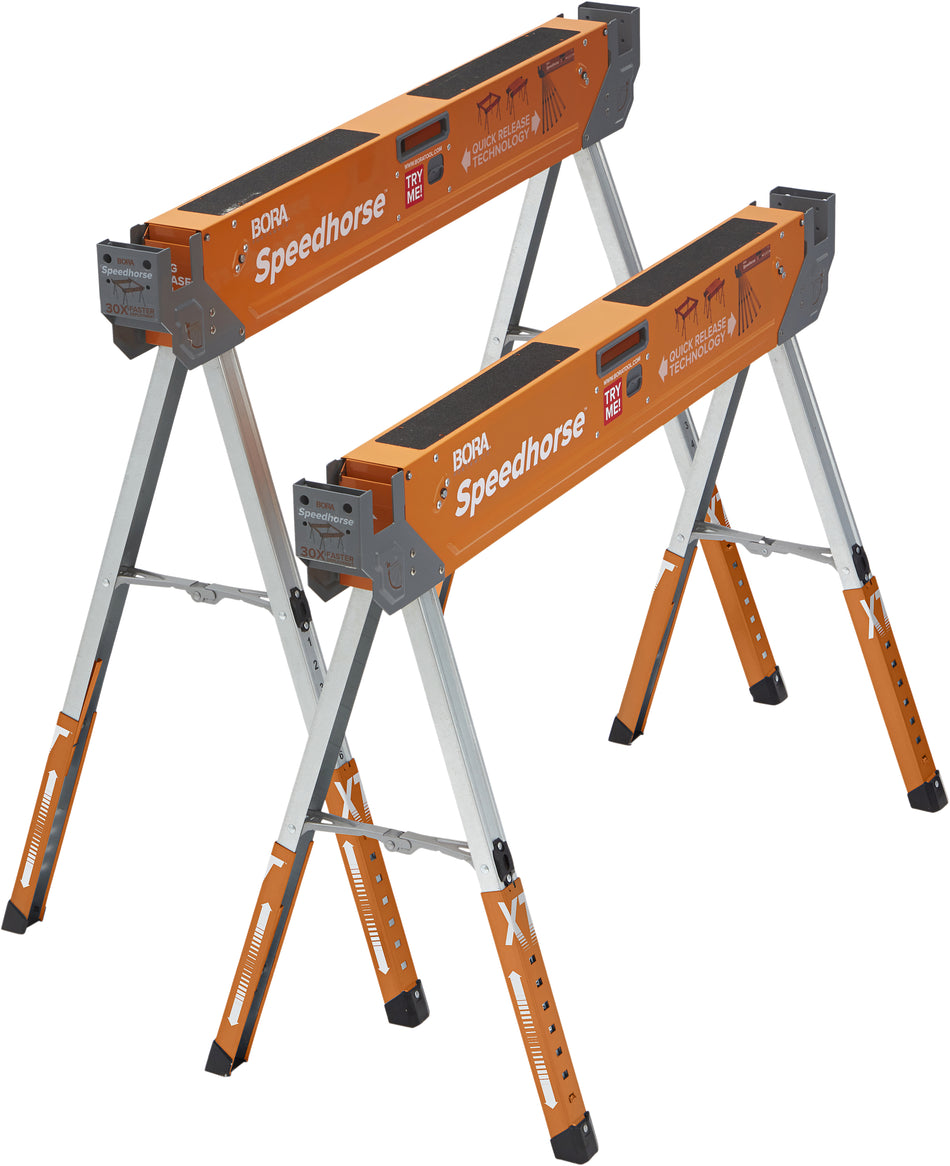 TRIUSO Arbeitsböcke, höhenverstellbar, Traglast 1.632 kg, 2er Set