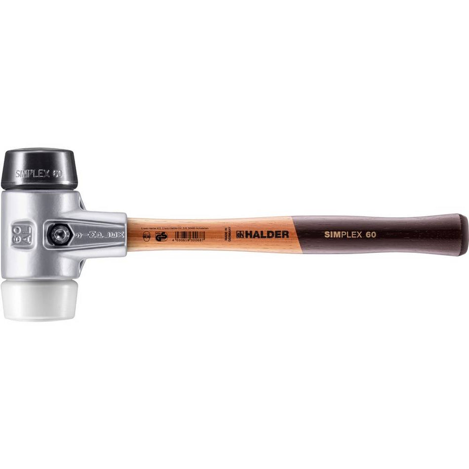 Simplex-Schonhammer 60 mm, Gummi schwarz, Plastik weiß