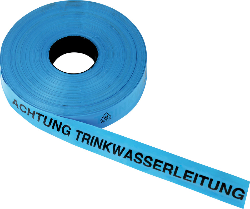 TRIUSO Trassenwarnband 40mm x 250m, "Achtung Trinkwasser", blau