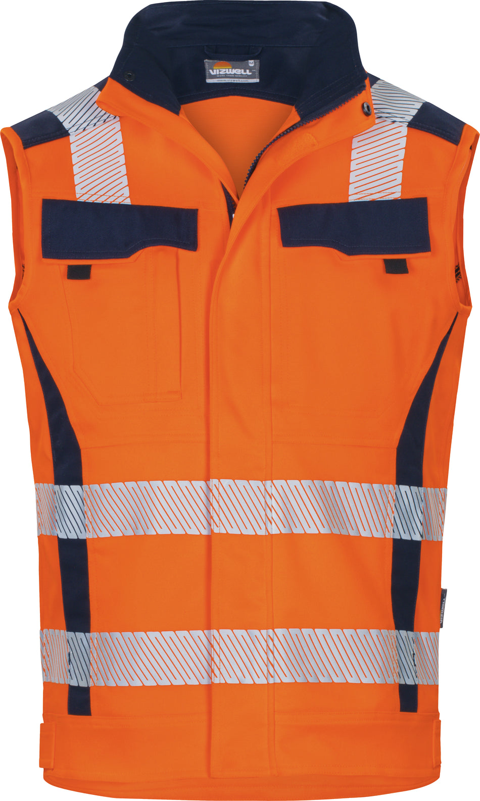 VIZWELL Weste Flex-HiVis orane/navy