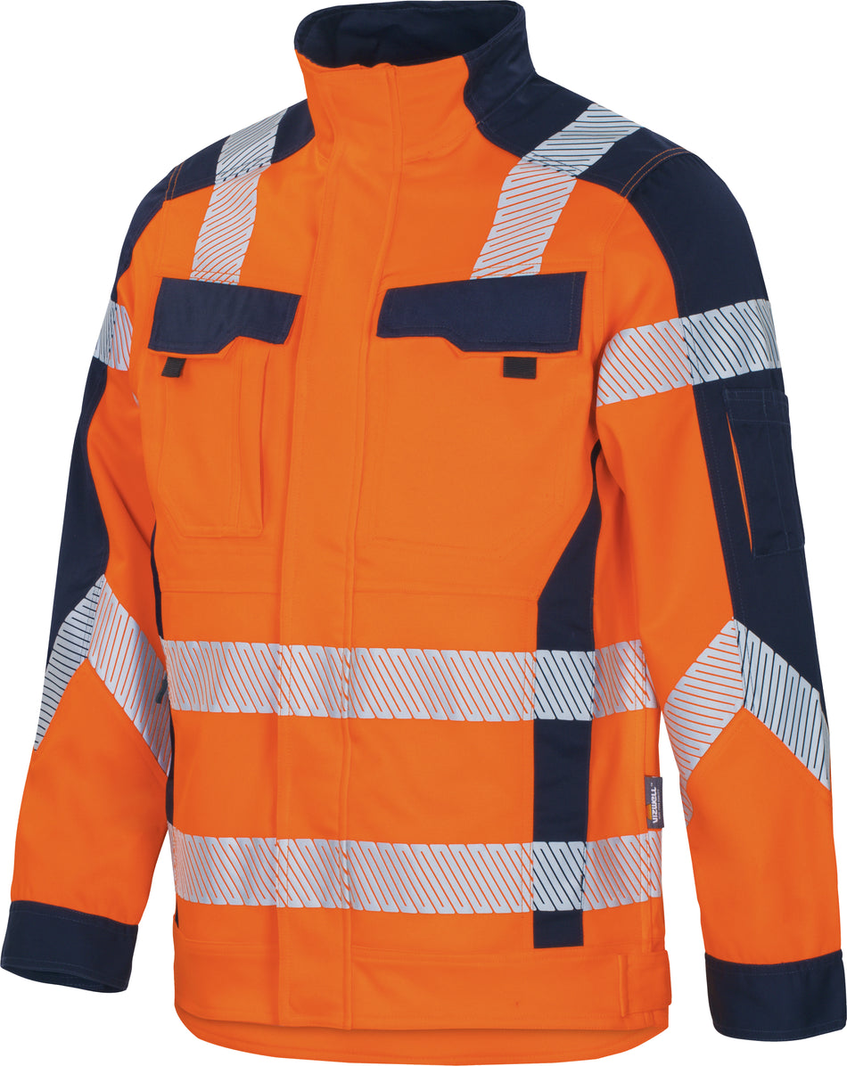 VIZWELL Jacke Flex-HiVis orange/navy