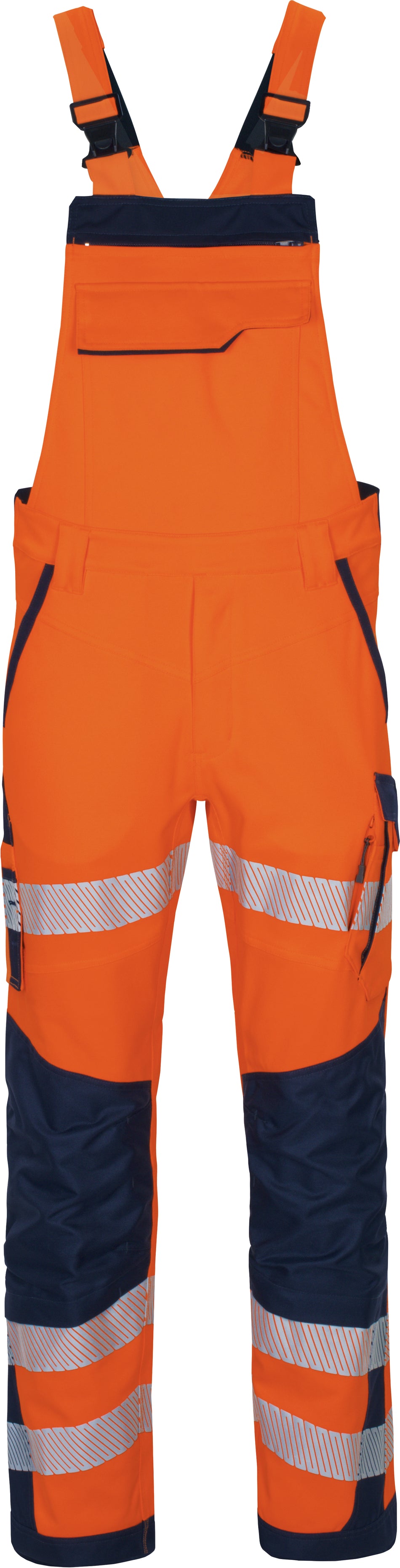 VIZWELL Latzhose Flex-HiVis orange/navy