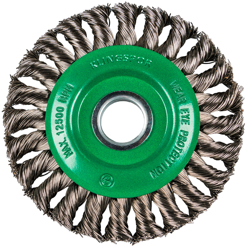 KLINGSPOR Rundbürste BR 600 Z, 125x14x22,23 mm, Edelstahl, gezopft, einreihig